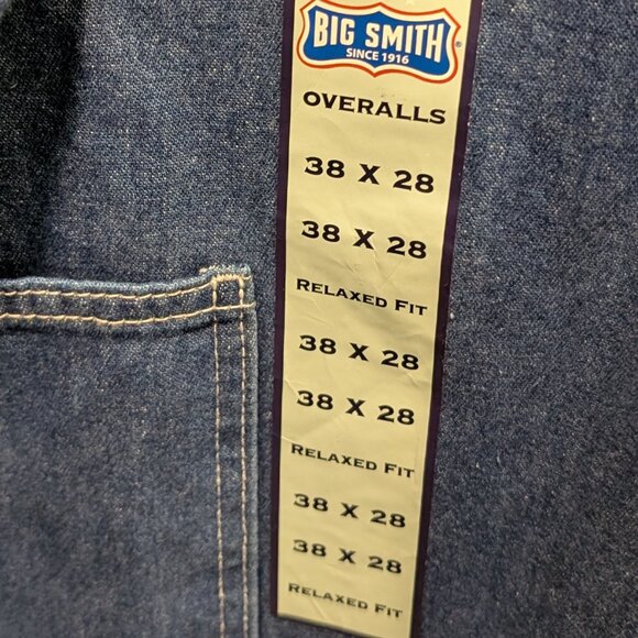 Big Smith Relaxed Fit Blue Denim Overalls Size 38 X 28 NWT - Picture 13 of 15